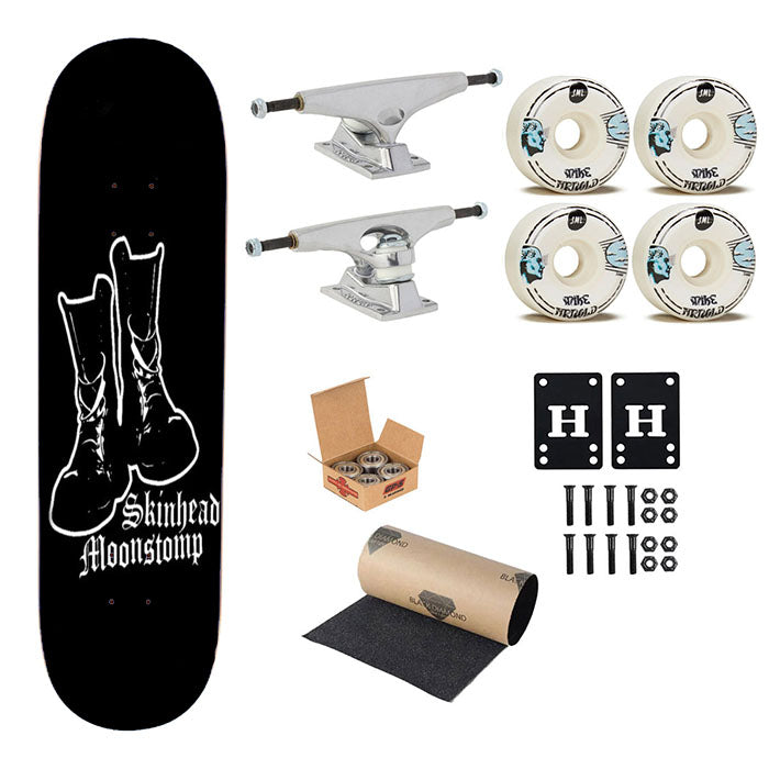 Skinhead Moonstomping Punk Rocker Logo Skateboard Complete Board 8.0" X 31.75"