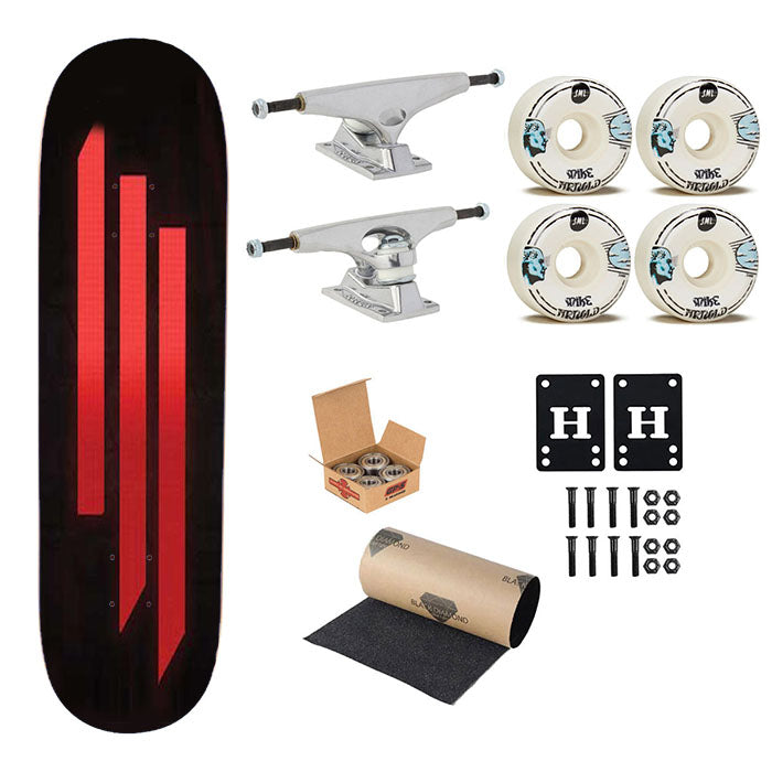 Skrillex Logo Stripes Skateboard Complete Board 8.0" X 31.75"