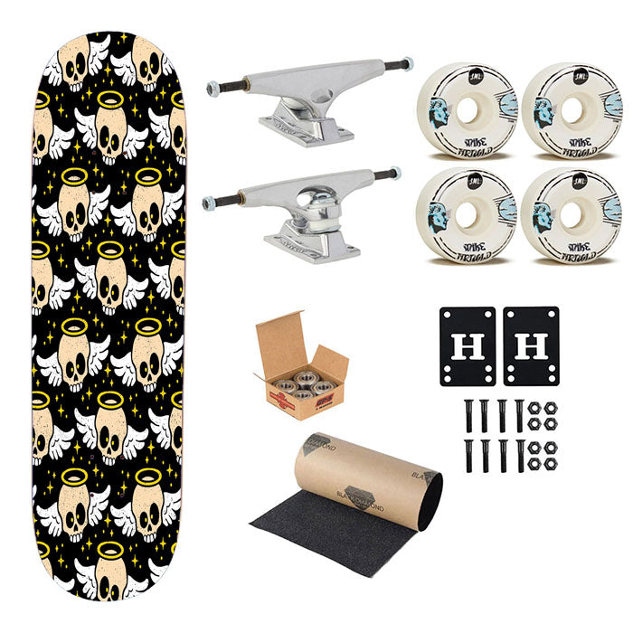 Skull Angel Cute Pattern Skateboard Complete Board 8.0" X 31.75"