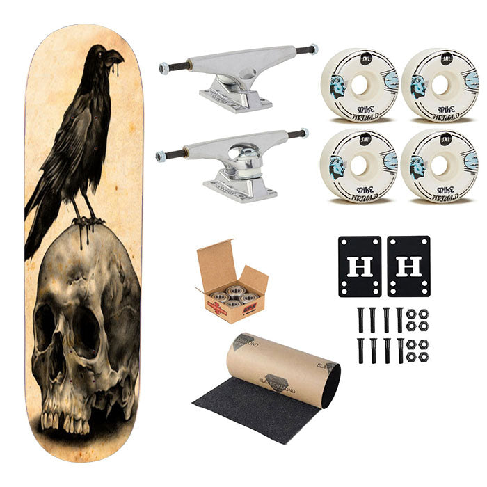 Skull Bird Skateboard Complete Board 8.0" X 31.75"