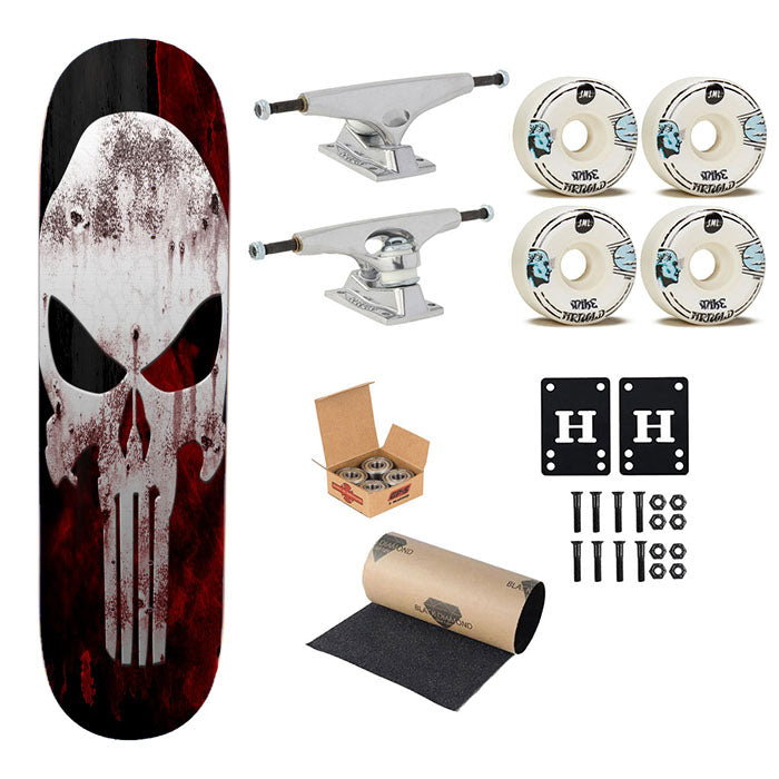 Skull Bloody Logo Skateboard Complete Board 8.0" X 31.75"
