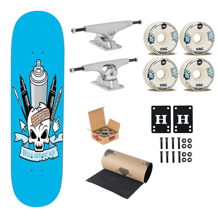 Skull Emblem Skateboard Complete Board 8.0" X 31.75"
