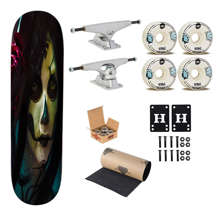 Skull Girl Skateboard Complete Board 8.0" X 31.75"