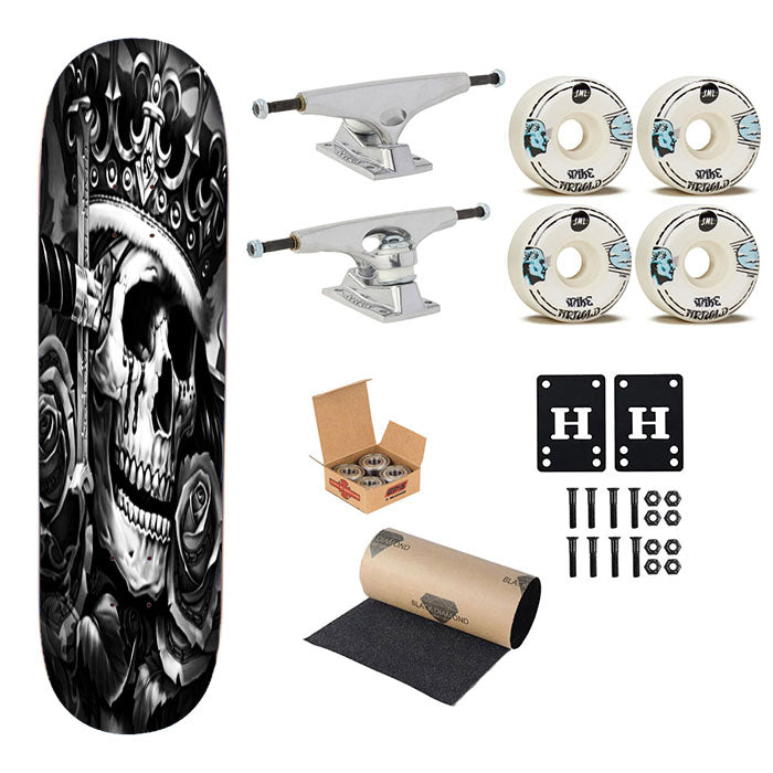 Skull King Skateboard Complete Board 8.0" X 31.75"