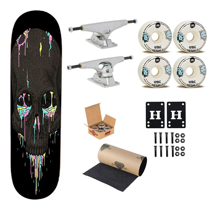 Skull Rainbow Skateboard Complete Board 8.0" X 31.75"