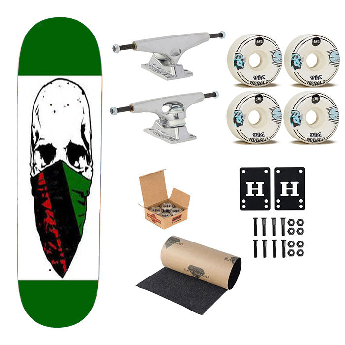 Skull With Mask Skateboard Complete Board 8.0" X 31.75"