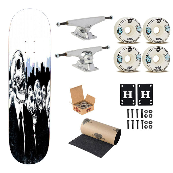 Skulls Black Suit Skateboard Complete Board 8.0" X 31.75"