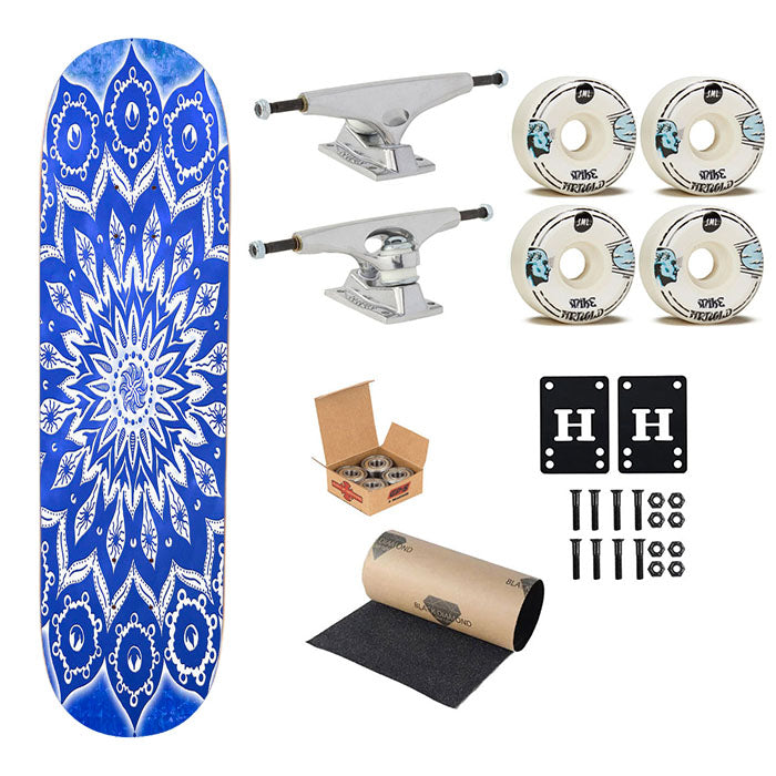 Sky Floral Mandala 2 Skateboard Complete Board 8.0" X 31.75"