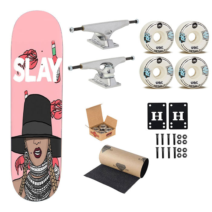 Slay - Queen B Cartoon Skateboard Complete Board 8.0" X 31.75"