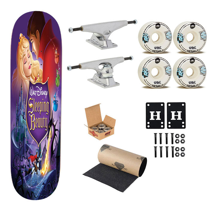 Sleeping Beauty Inspired Vintage Skateboard Complete Board 8.0" X 31.75"