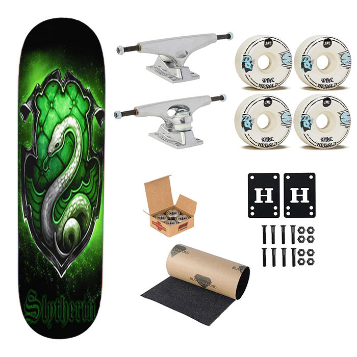 Slytherin Logo Skateboard Complete Board 8.0" X 31.75"