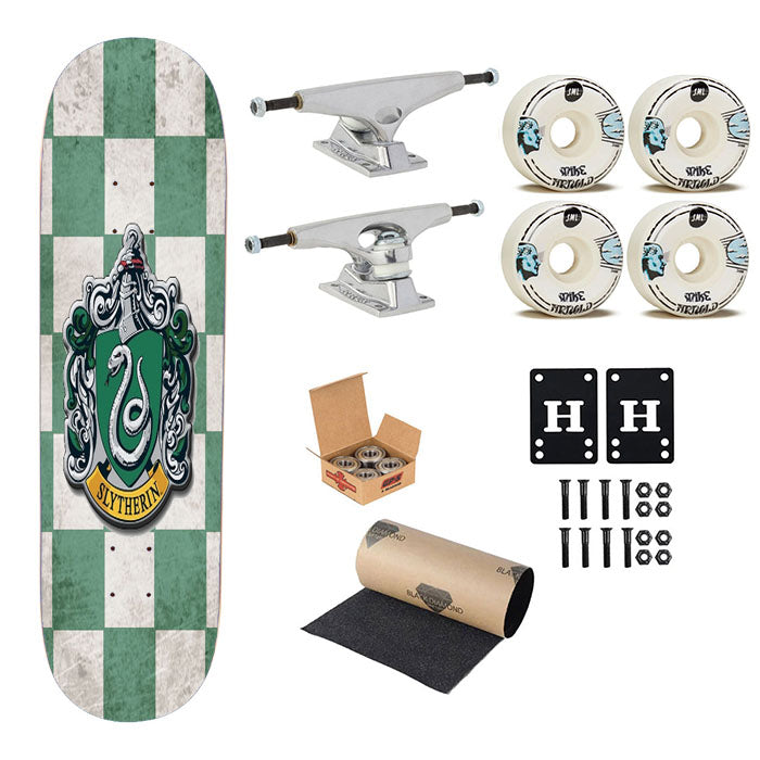 Slytherin School Crest Skateboard Complete Board 8.0" X 31.75"