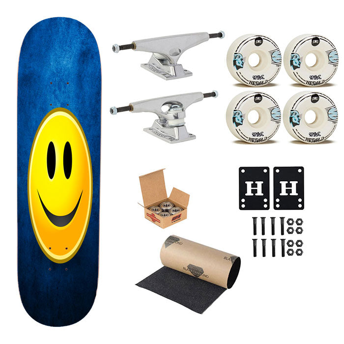 Smile Emoticon Skateboard Complete Board 8.0" X 31.75"