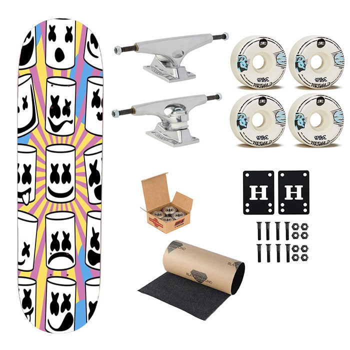Smile Marshmellow Many Style Pattern Skateboard Complete Board 8.0" X 31.75"