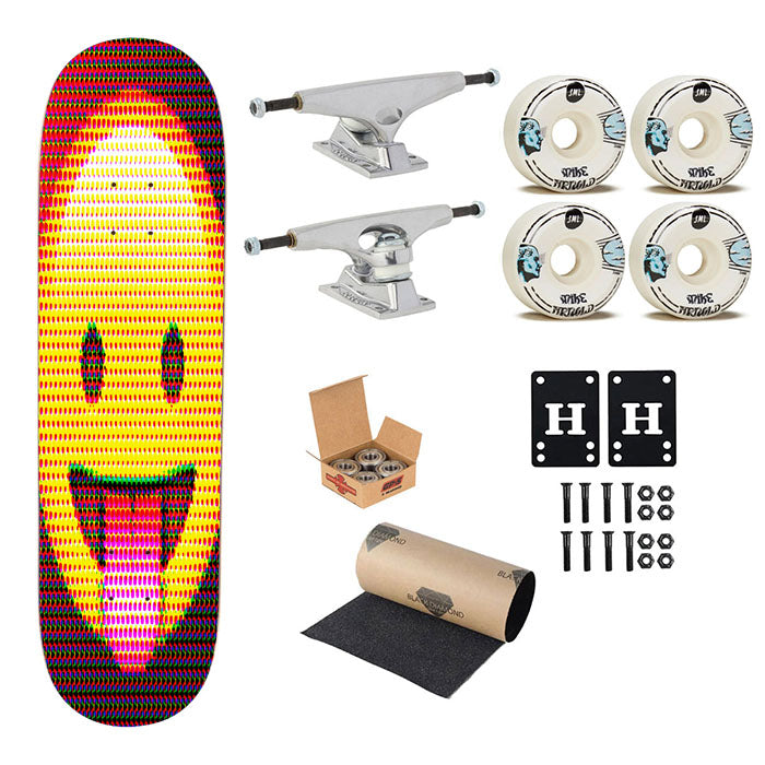 Smile Pixels Emoticon Skateboard Complete Board 8.0" X 31.75"