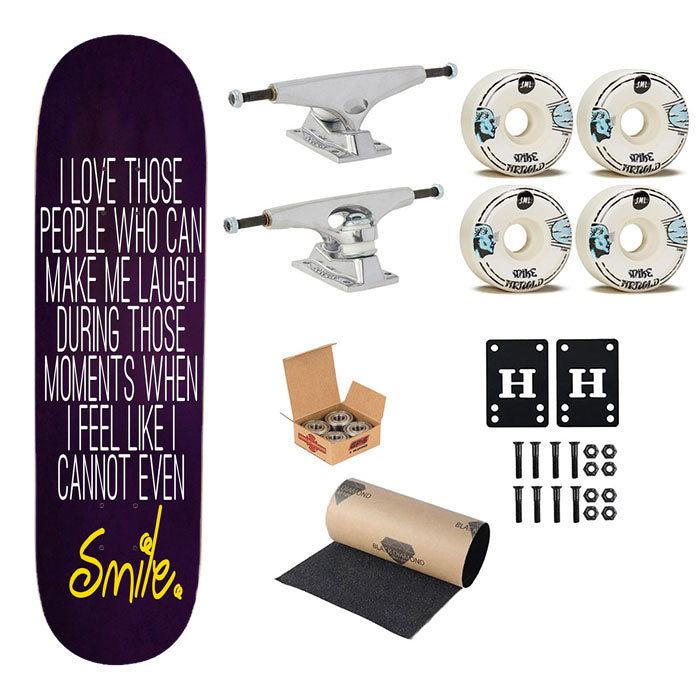 Smile Quote Skateboard Complete Board 8.0" X 31.75"