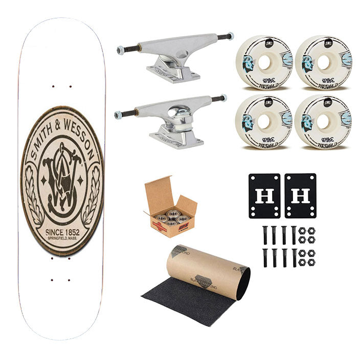 Smith And Wesson 185 Skateboard Complete Board 8.0" X 31.75"