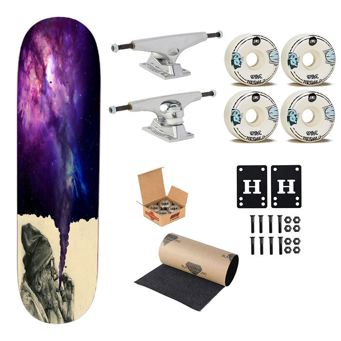 Smoking Galaxy Skateboard Complete Board 8.0" X 31.75"