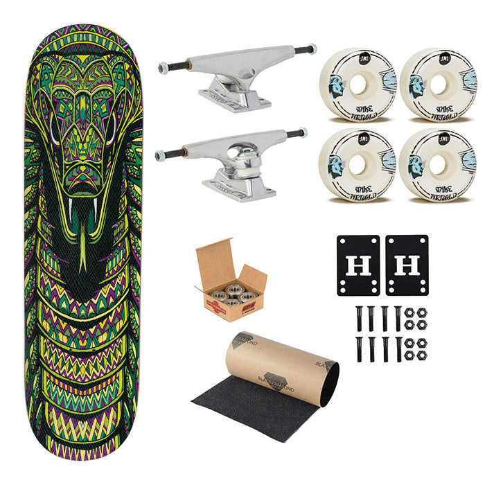 Snake Aztec Pattern Skateboard Complete Board 8.0" X 31.75"