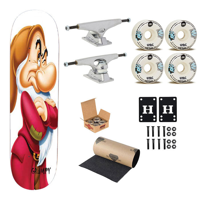 Snow White Grumpy Skateboard Complete Board 8.0" X 31.75"