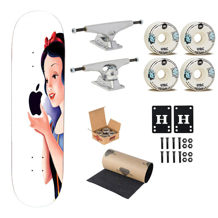 Snow White Snow Case Skateboard Complete Board 8.0" X 31.75"