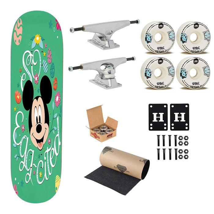 So Egg-Cited Easter Mickey Mouse Skateboard Complete Board 8.0" X 31.75"