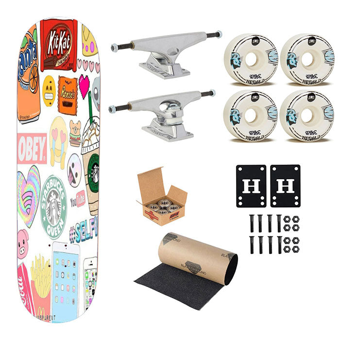 So Random Skateboard Complete Board 8.0" X 31.75"