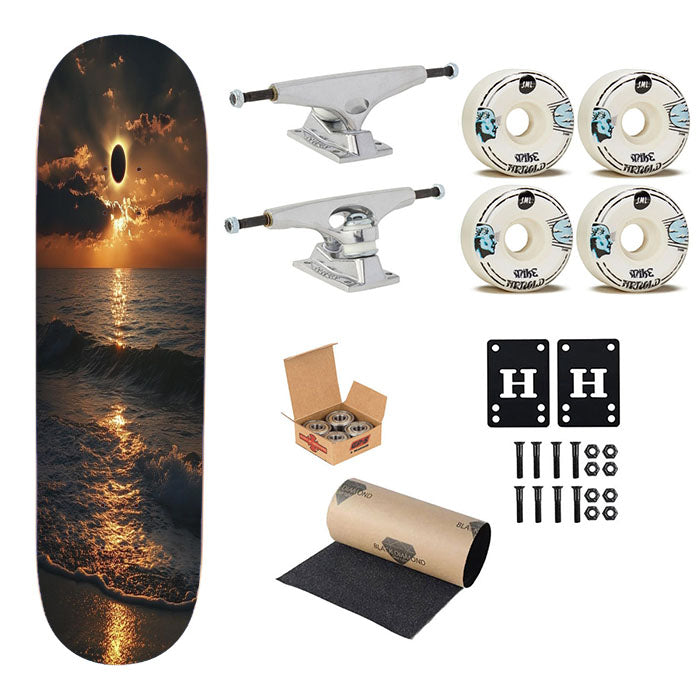 Solar Eclipse Skateboard Complete Board 8.0" X 31.75"