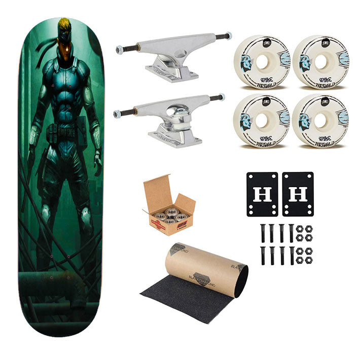 Solid Snake Armor Metal Gear Solid Skateboard Complete Board 8.0" X 31.75"
