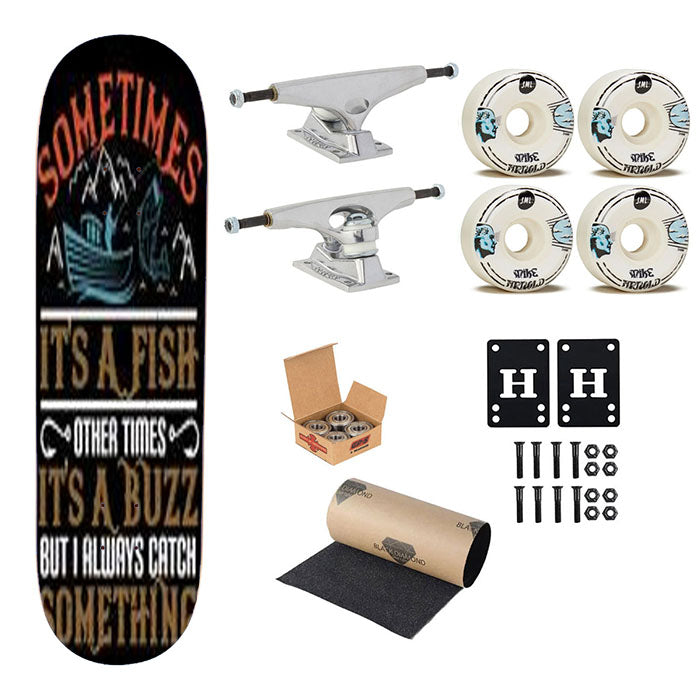 Sometimes It'S A Fish Skateboard Complete Board 8.0" X 31.75"