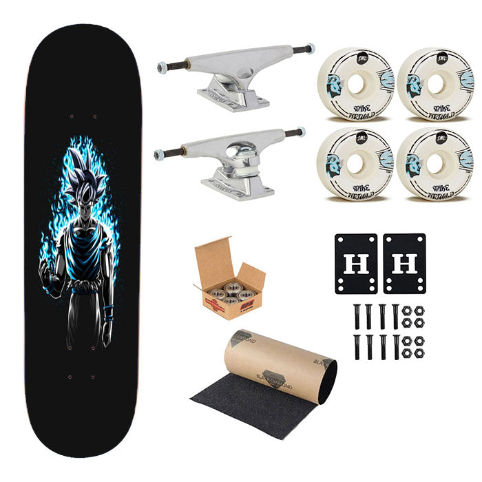 Son Goku Blue Ultra Instinct Skateboard Complete Board 8.0" X 31.75"