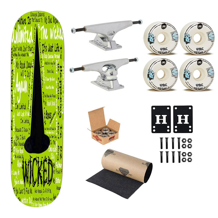 Song Of Wicked The Musical Green Lyrics Skateboard Complete Board 8.0" X 31.75"