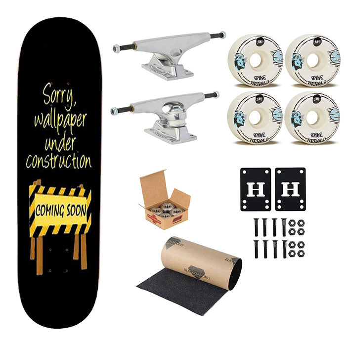 Sorry Walpaper Under Construction Skateboard Complete Board 8.0" X 31.75"