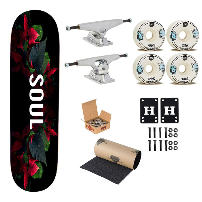 Soul Flower Skateboard Complete Board 8.0" X 31.75"