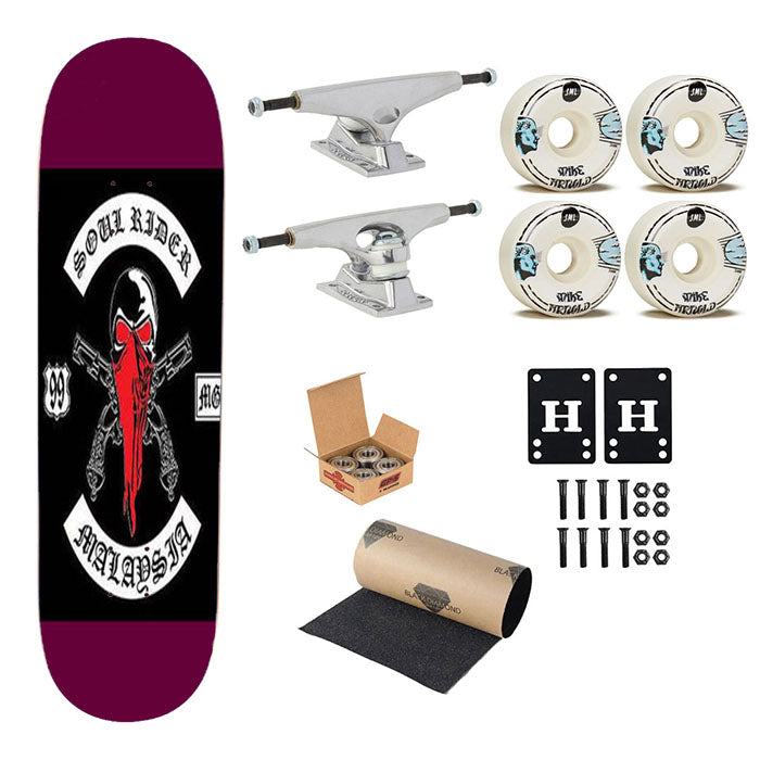 Soul Rider Malaysia Skateboard Complete Board 8.0" X 31.75"