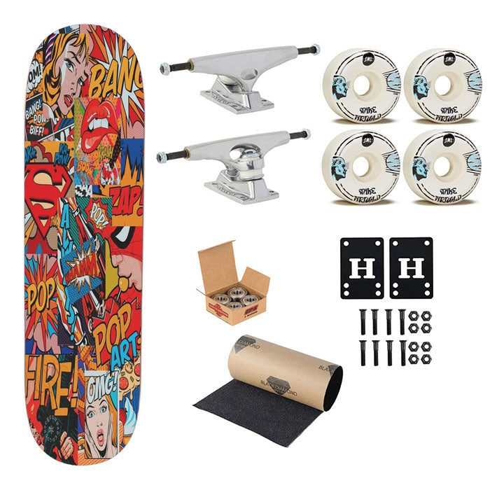 Sound Quotes In Comic Marvel Skateboard Complete Board 8.0" X 31.75"