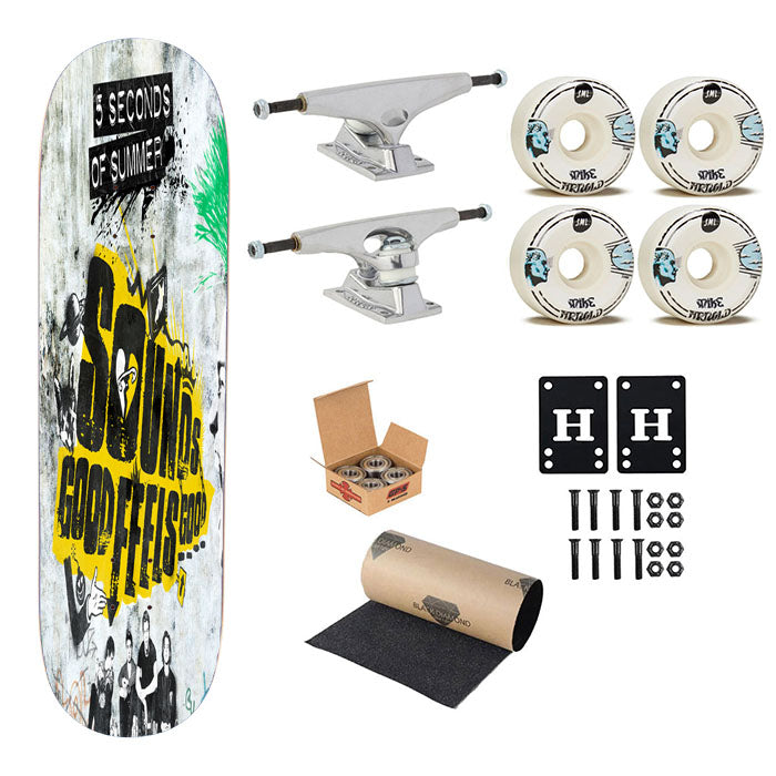 Sounds Good Feels Good Skateboard Complete Board 8.0" X 31.75"