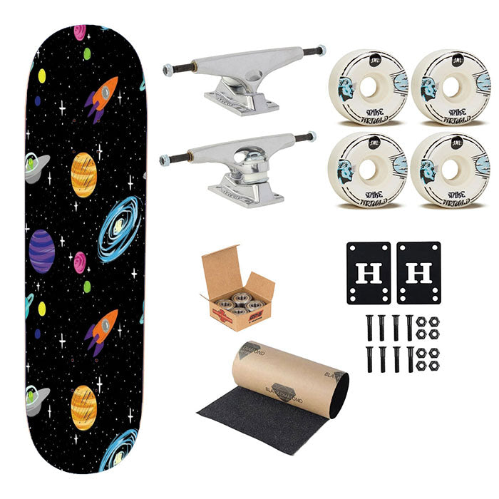 Space Planet Pattern Skateboard Complete Board 8.0" X 31.75"