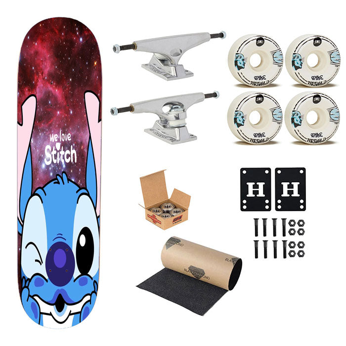 Space Rosette Space Nebula Stitch Skateboard Complete Board 8.0" X 31.75"