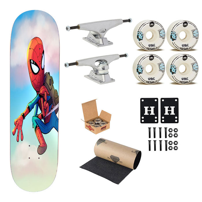 Spider Boy Skateboard Complete Board 8.0" X 31.75"
