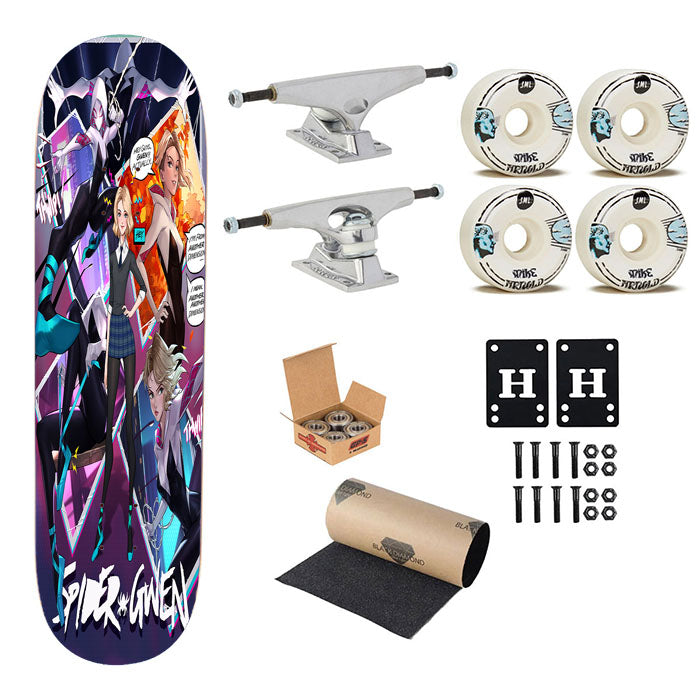 Spider Gwen Comic Character Skateboard Complete Board 8.0" X 31.75"
