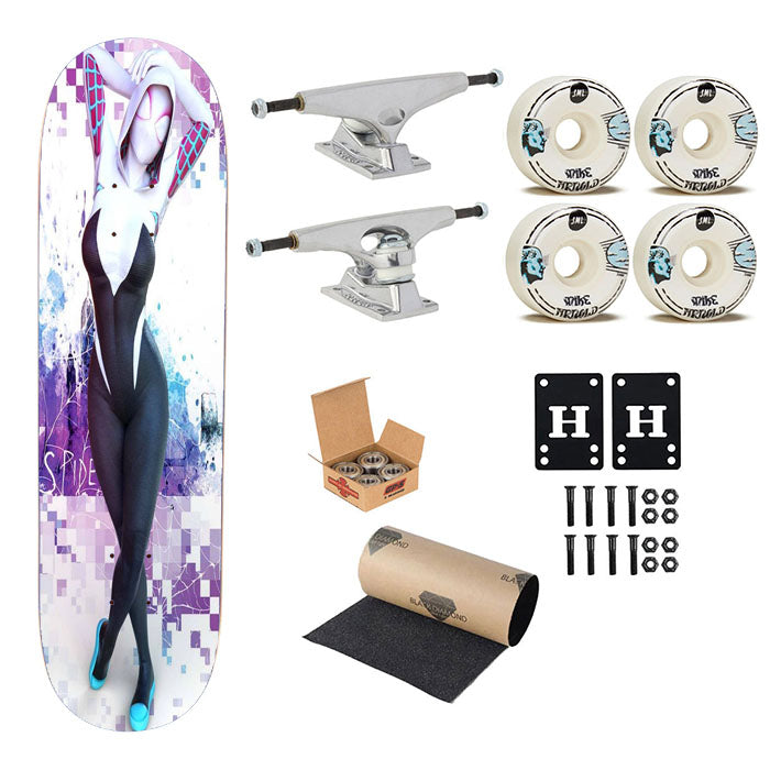 Spider Gwen For Genesis Female Skateboard Complete Board 8.0" X 31.75"