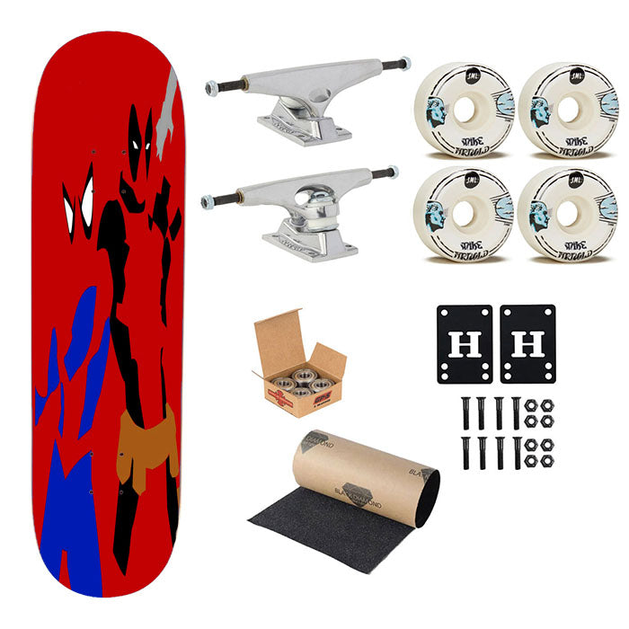 Spider Man And Deadpool Pose Skateboard Complete Board 8.0" X 31.75"