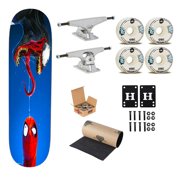Spider Man And Venom Skateboard Complete Board 8.0" X 31.75"