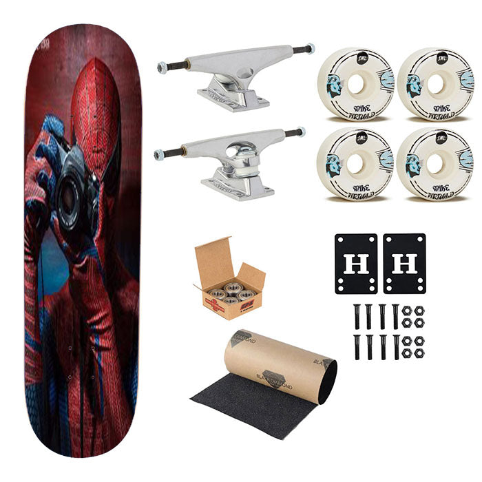 Spider Man Camera Skateboard Complete Board 8.0" X 31.75"
