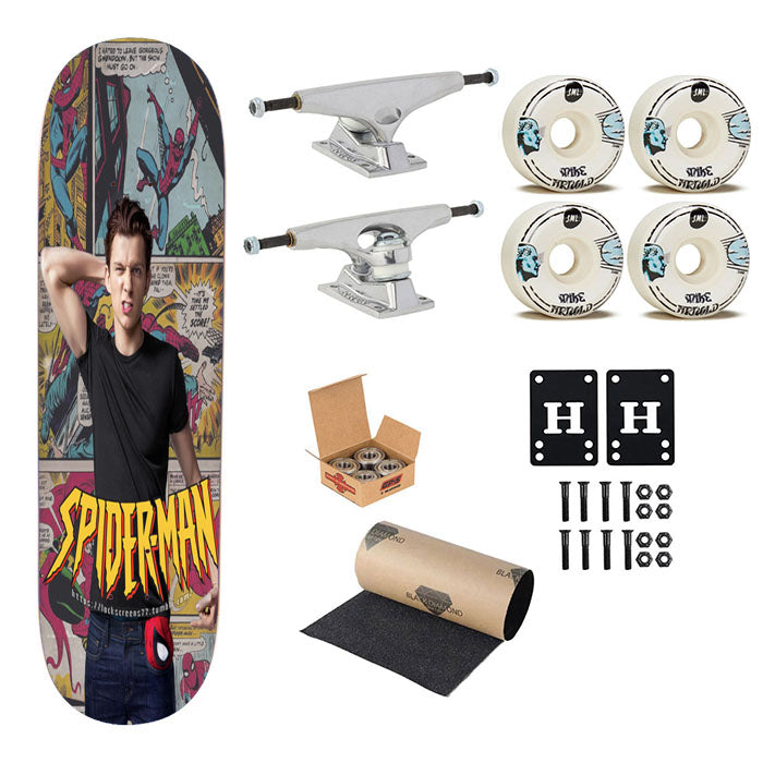 Spider Man Comic Con Skateboard Complete Board 8.0" X 31.75"