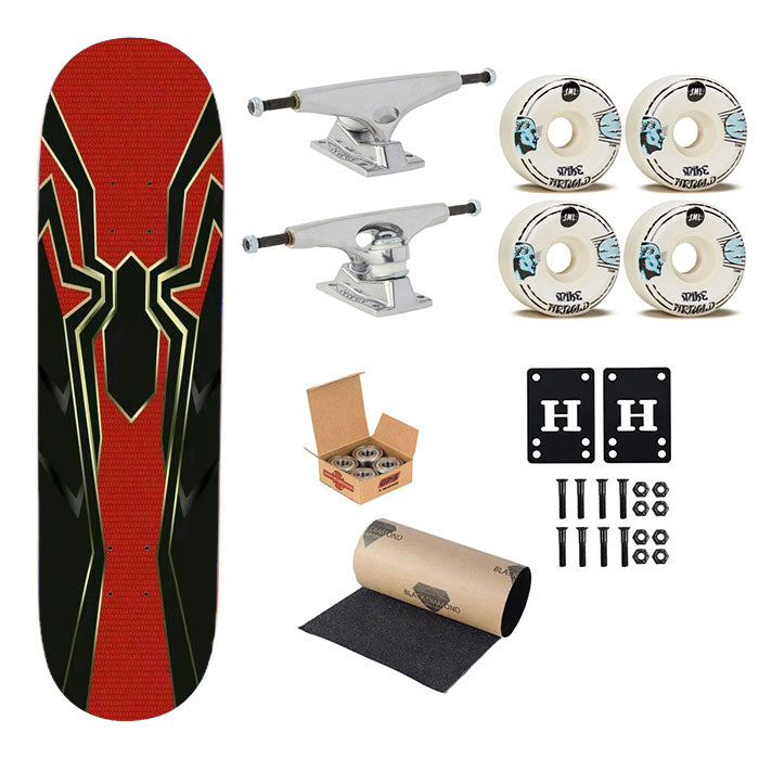 Spider Man Costume From Tony Stark Design Skateboard Complete Board 8.0" X 31.75"