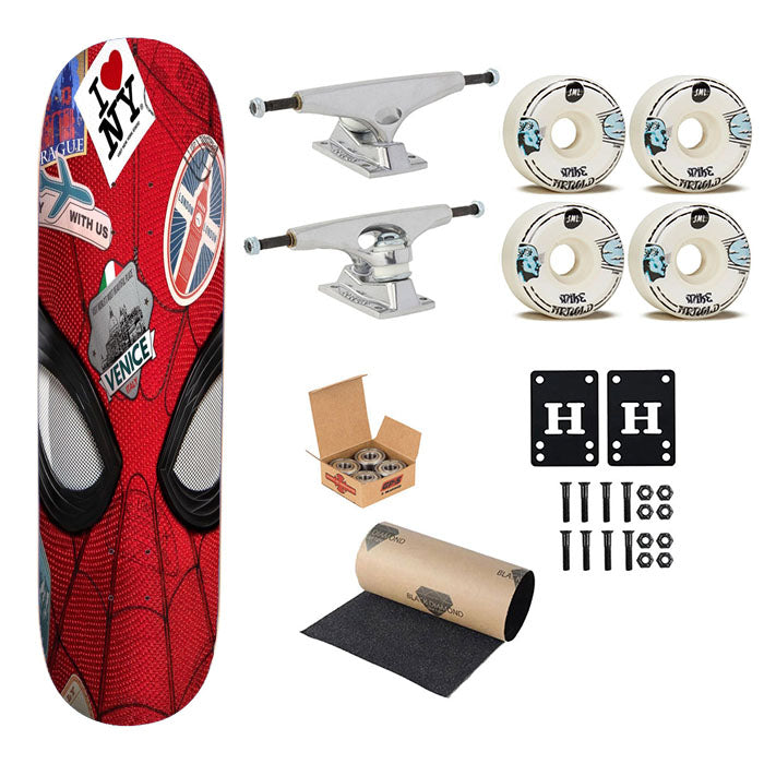 Spider Man Far From Home Poster Mask Skateboard Complete Board 8.0" X 31.75"