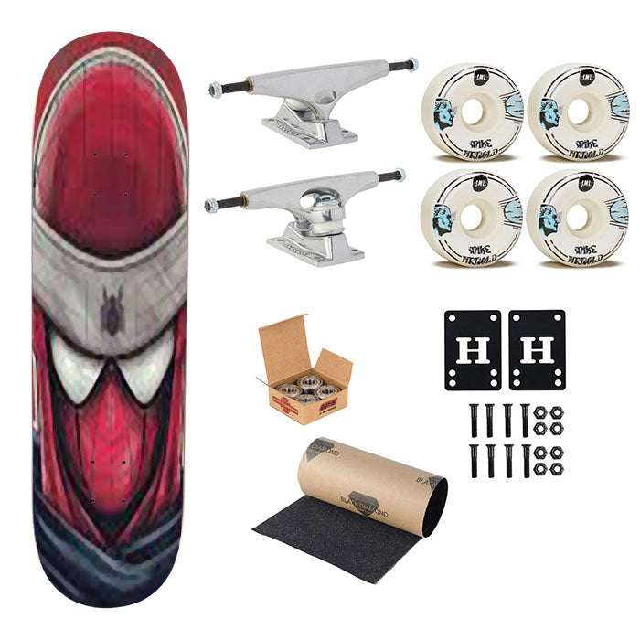 Spider Man Head Band Skateboard Complete Board 8.0" X 31.75"