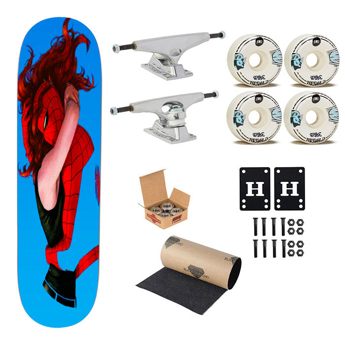 Spider Man Hug Girl Skateboard Complete Board 8.0" X 31.75"